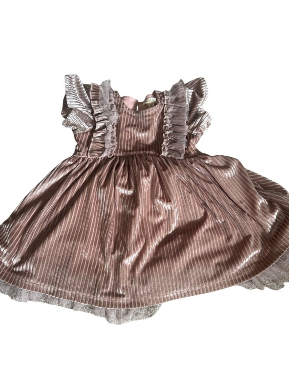 Matilda Jane Just imagine Metallic Kori Ribbed Velour Tulle Dress Sz 2